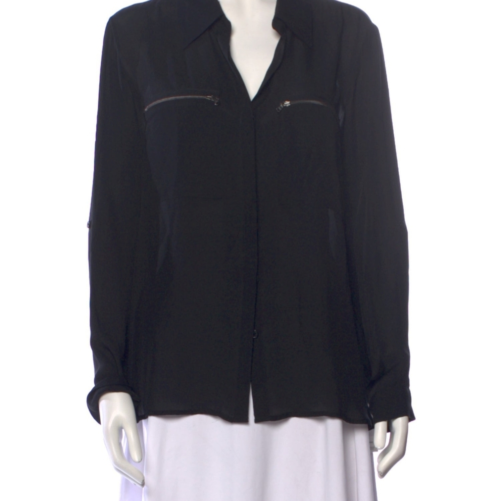 L'AGENCE Black Long Sleeve Button Down Shirt